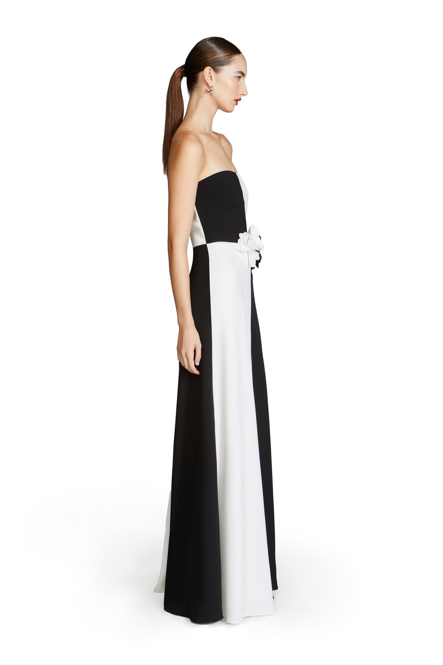 10113455-CASSIA CREPE COLOR BLOCK GOWN