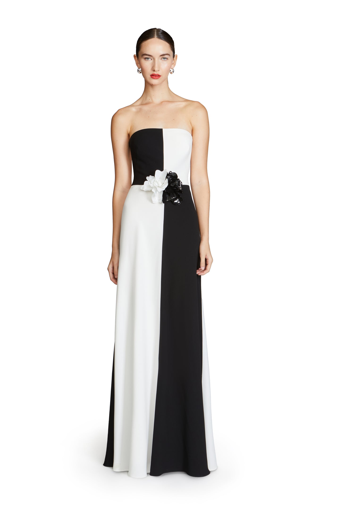 10113455-CASSIA CREPE COLOR BLOCK GOWN