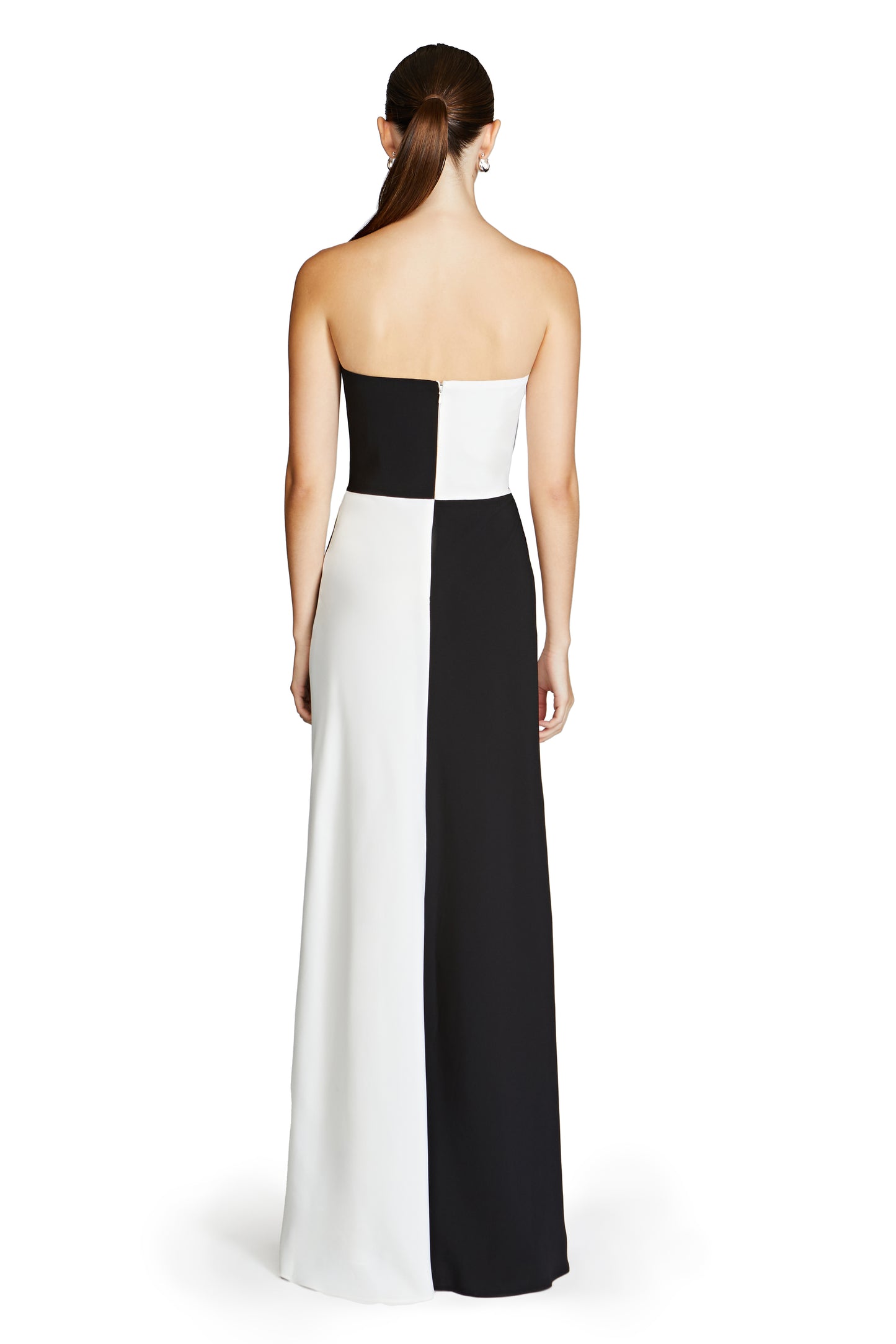 10113455-CASSIA CREPE COLOR BLOCK GOWN