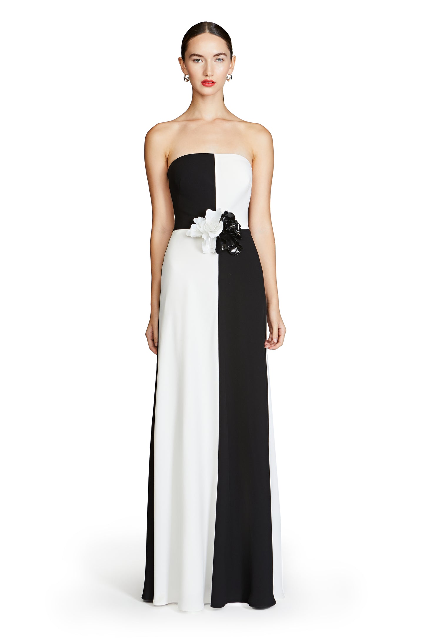 10113455-CASSIA CREPE COLOR BLOCK GOWN
