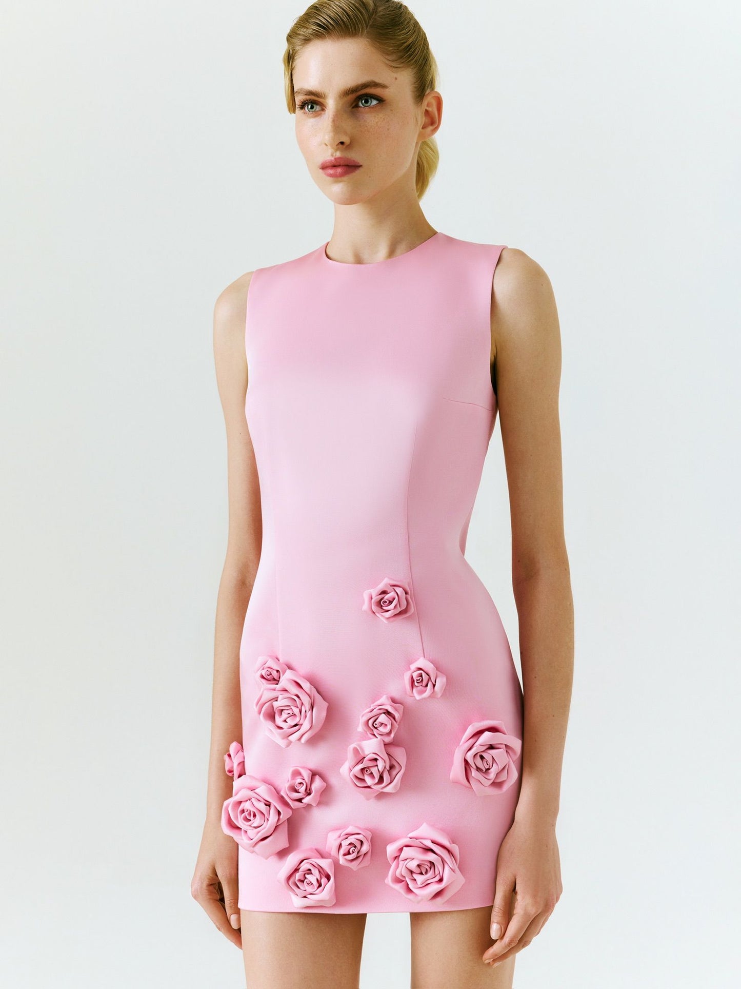 ROSE-APPLIQUÉ MINI DRESS