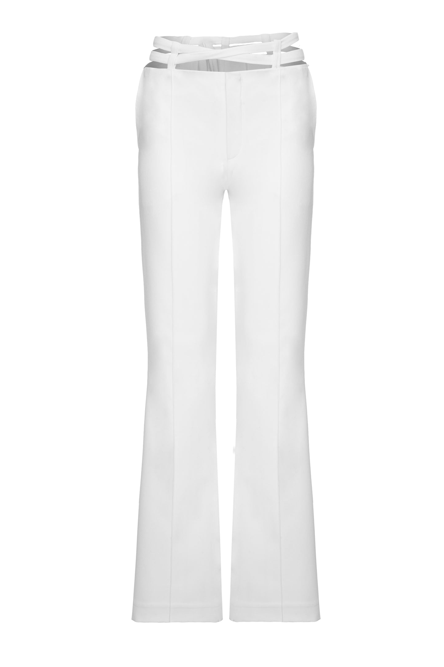 cut out trousers white