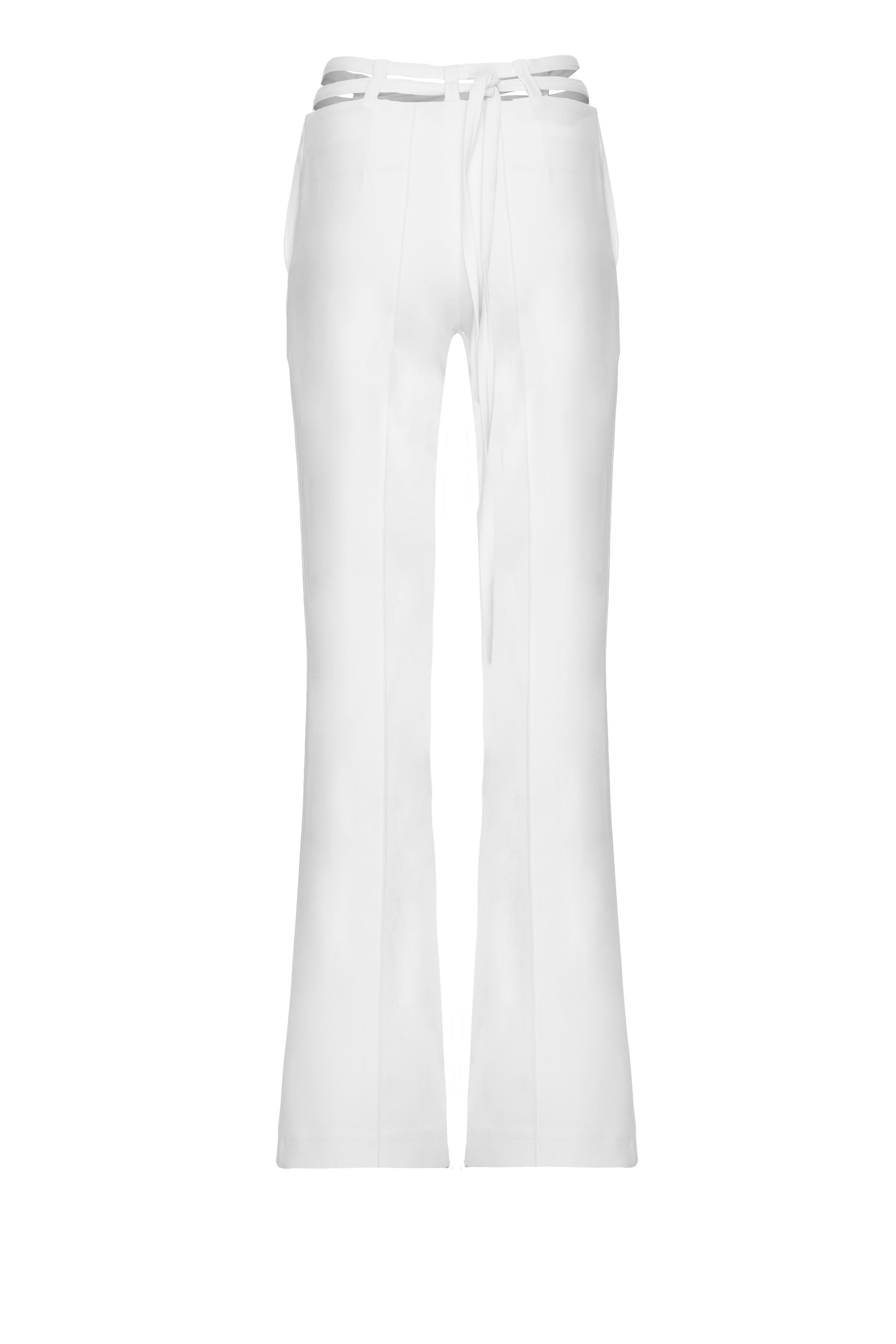 cut out trousers white