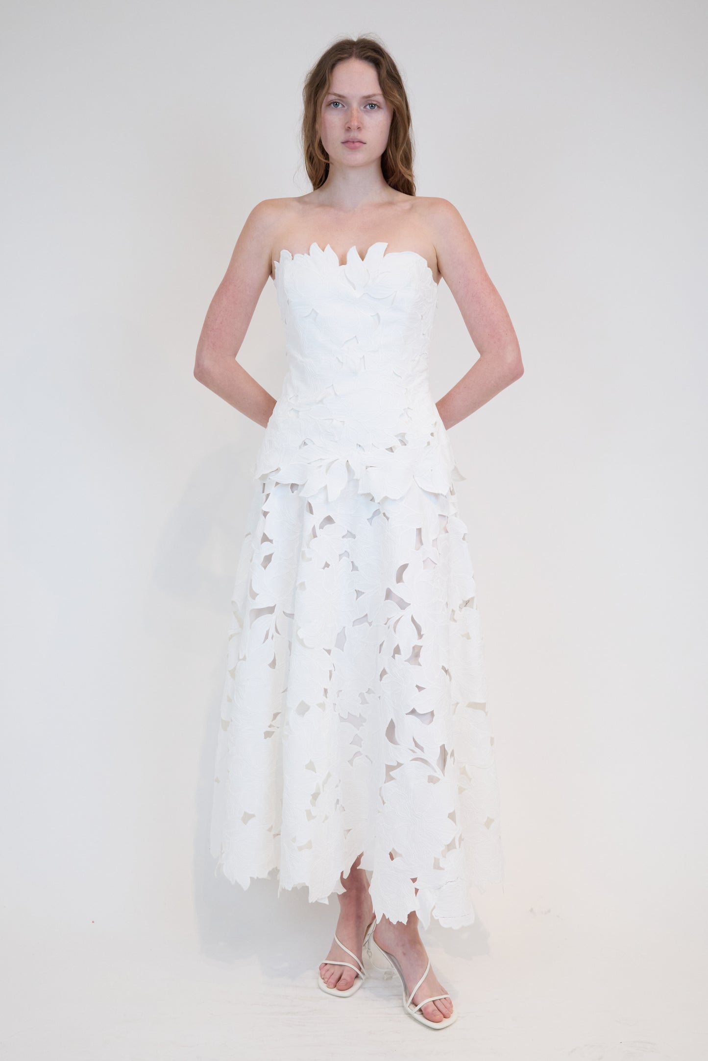AUDREY BUSTIER MIDI DRESS
