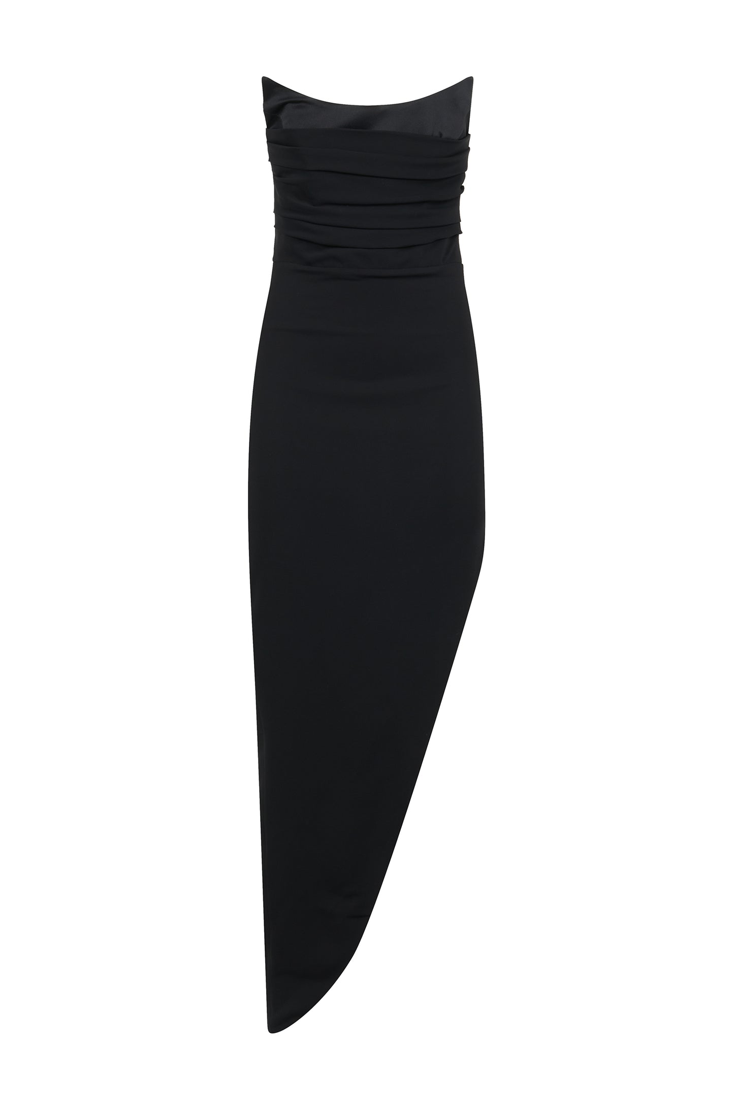 LONG DRESS IN CREPE AND SATIN