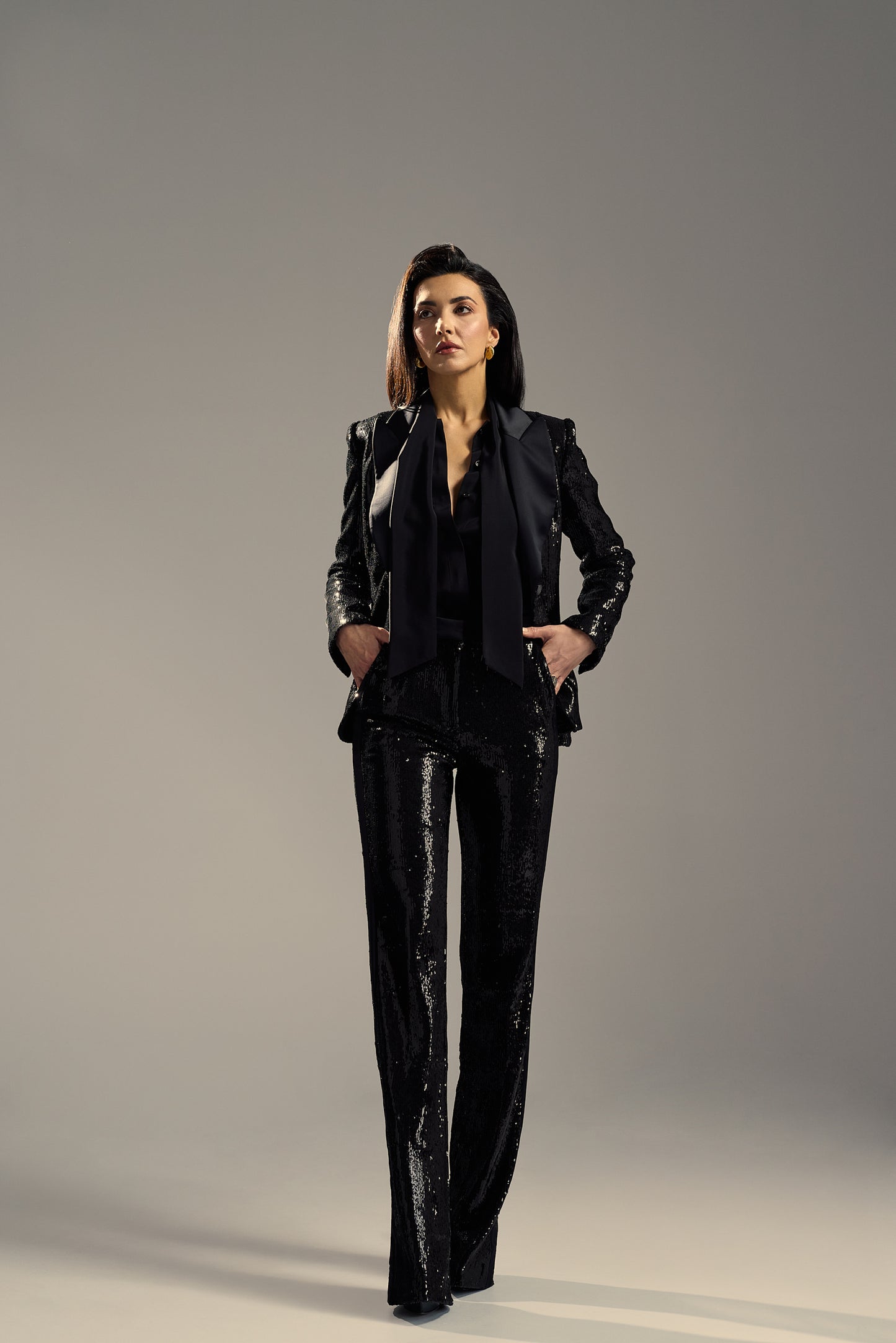 SEQUINS BLAZER AND PANTS