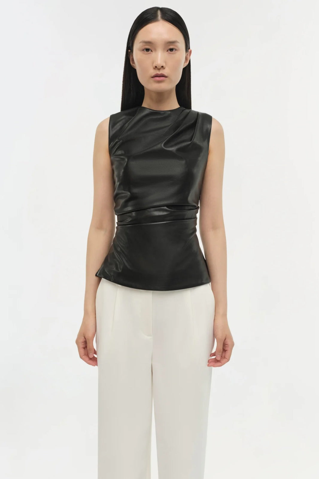 WYNTER S/L DRAPED TOP-Black (4)