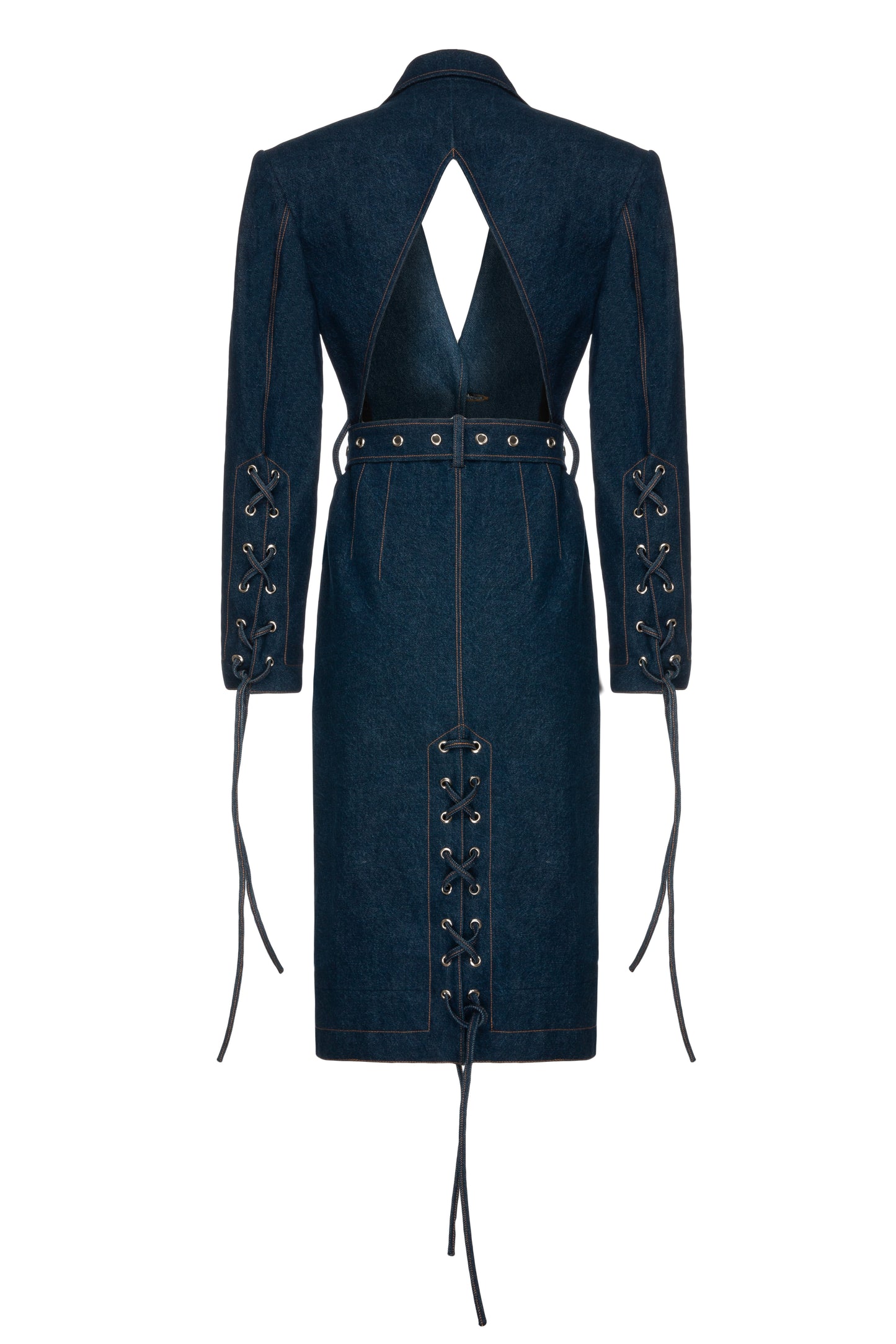 cut out denim coat