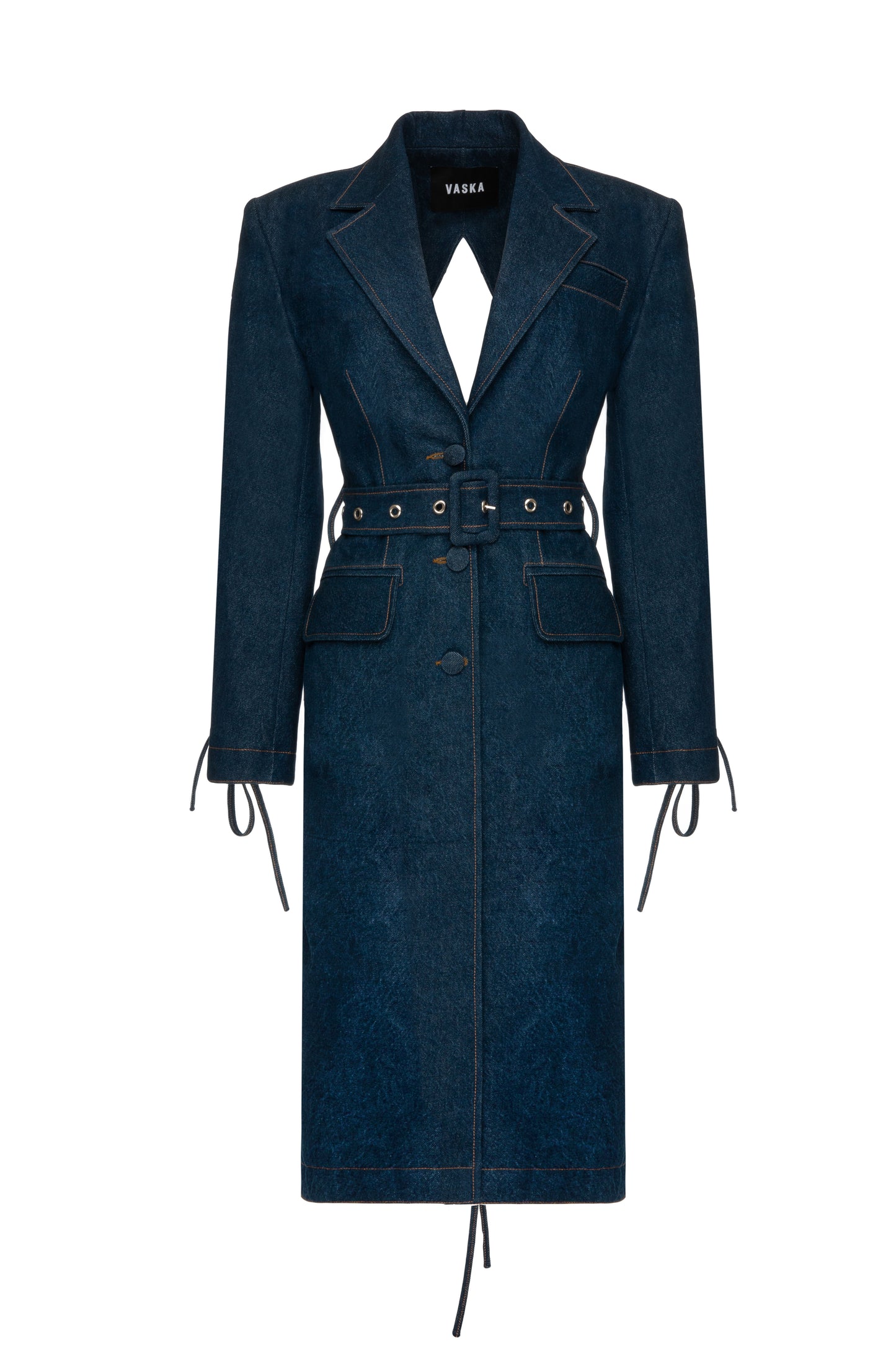 cut out denim coat