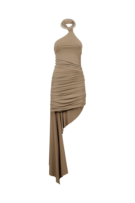 DRESS IN FLUID JERSEY W/TORCHON