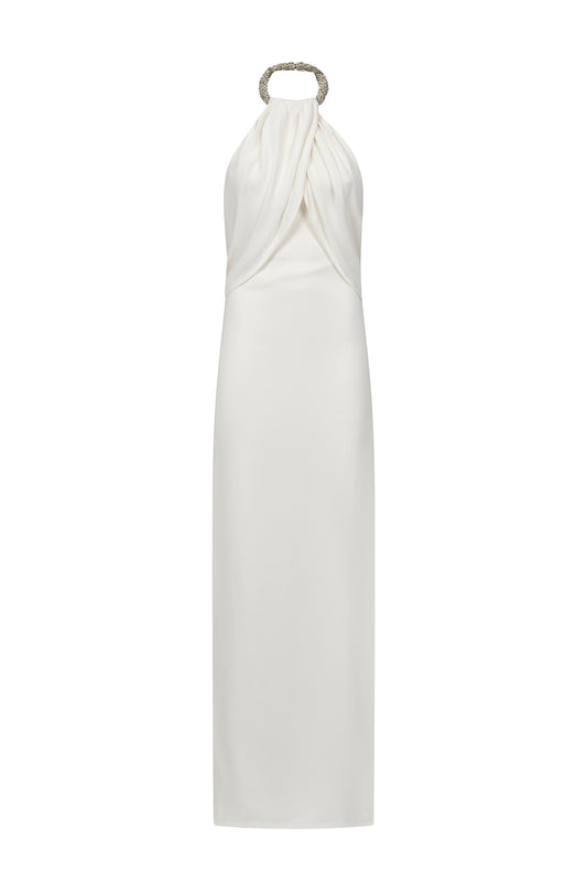 DRESS IN CREPE W/TORCHON