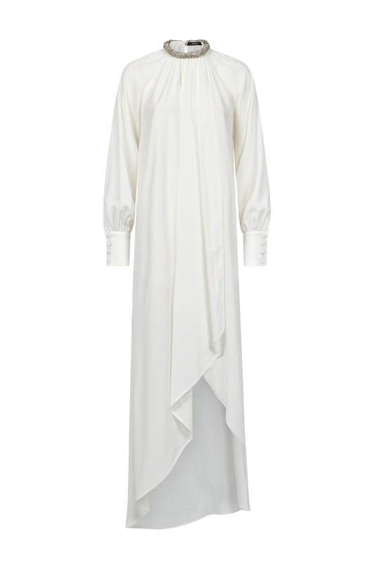 Long dress in Chiffon W/TORCHON