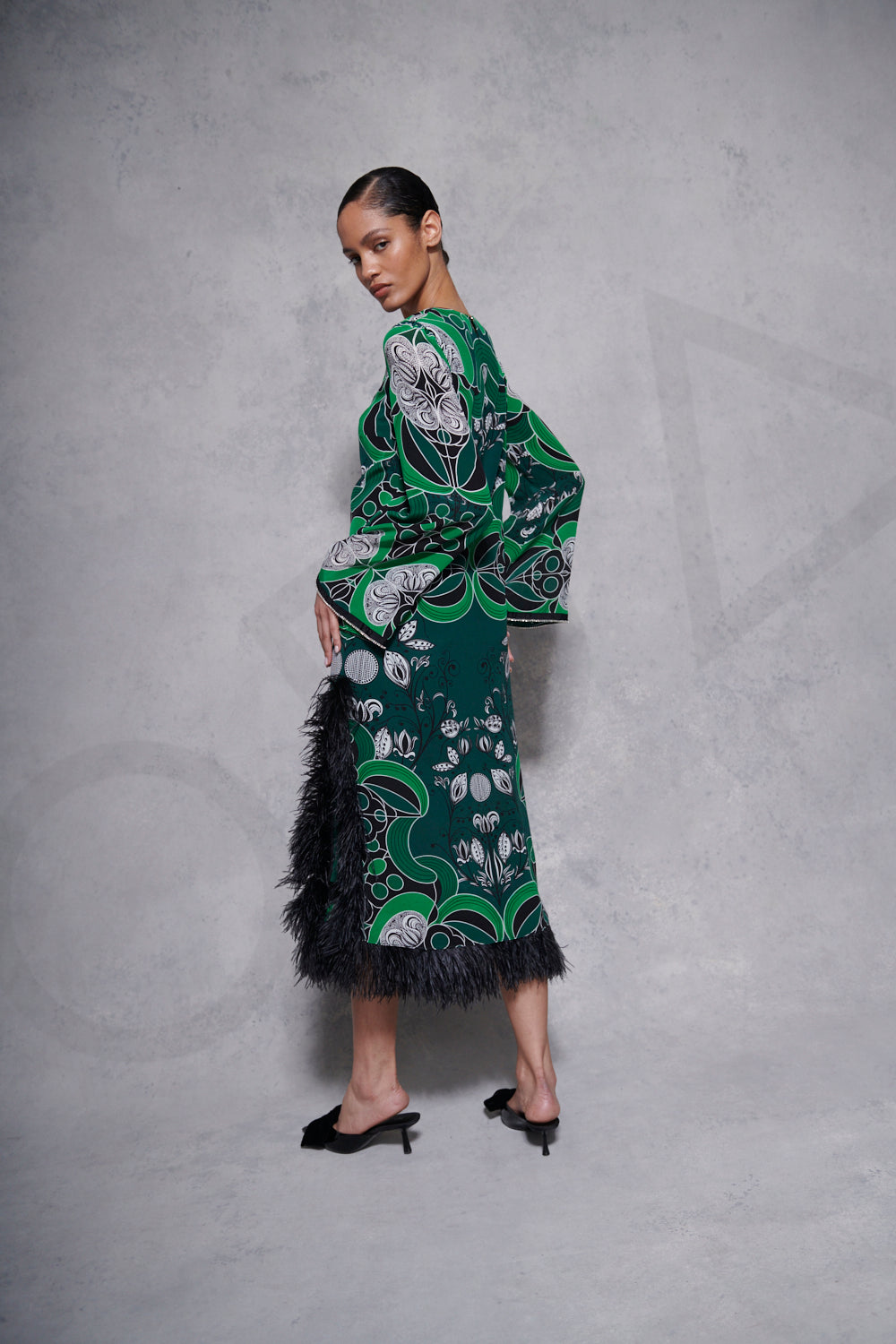 SERAPHINA DRESS WITH FEATHER