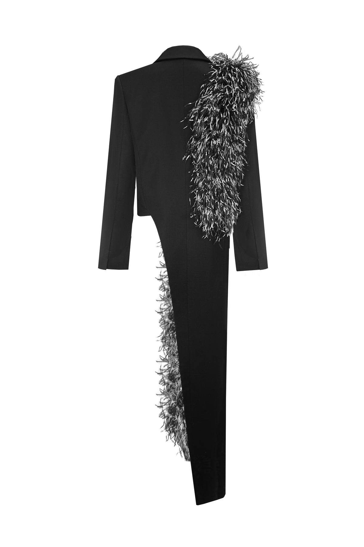 FEATHER JACKET & TROUSER SET