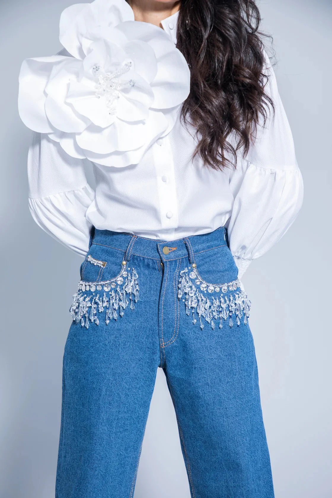 White flower shirt